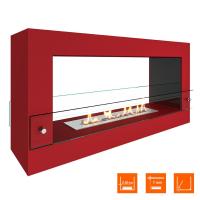 Биокамин SteelHeat WALL FRAME ONE 900 красный, стекло, стемалит