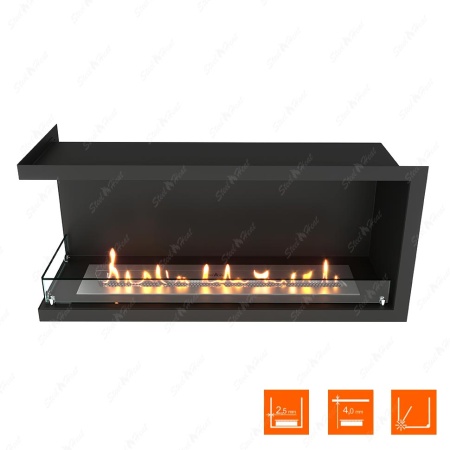 Биокамин угловой SteelHeat Leader 1000 левый стекло по цене 38 931 руб.